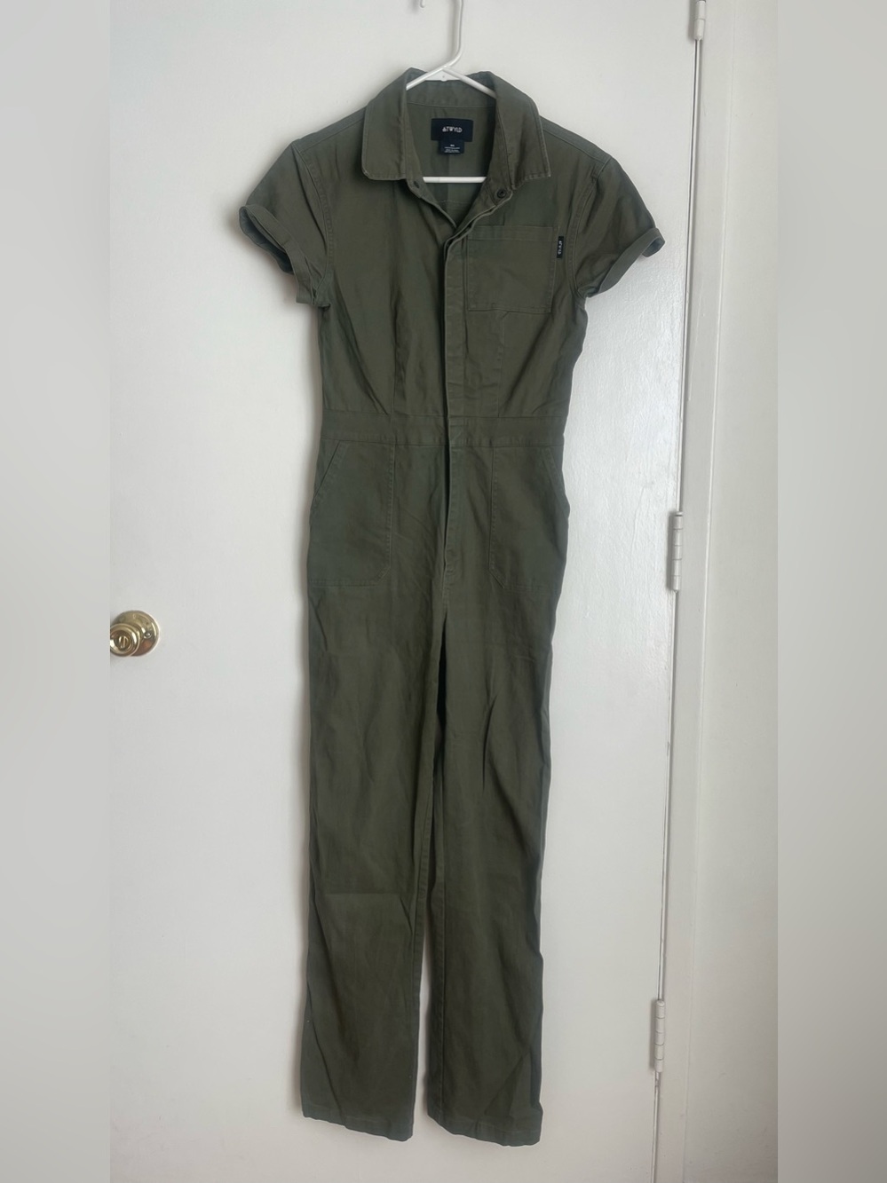 Atwyld Womens Mechanic Style Olive Jumpsuit Extra Small